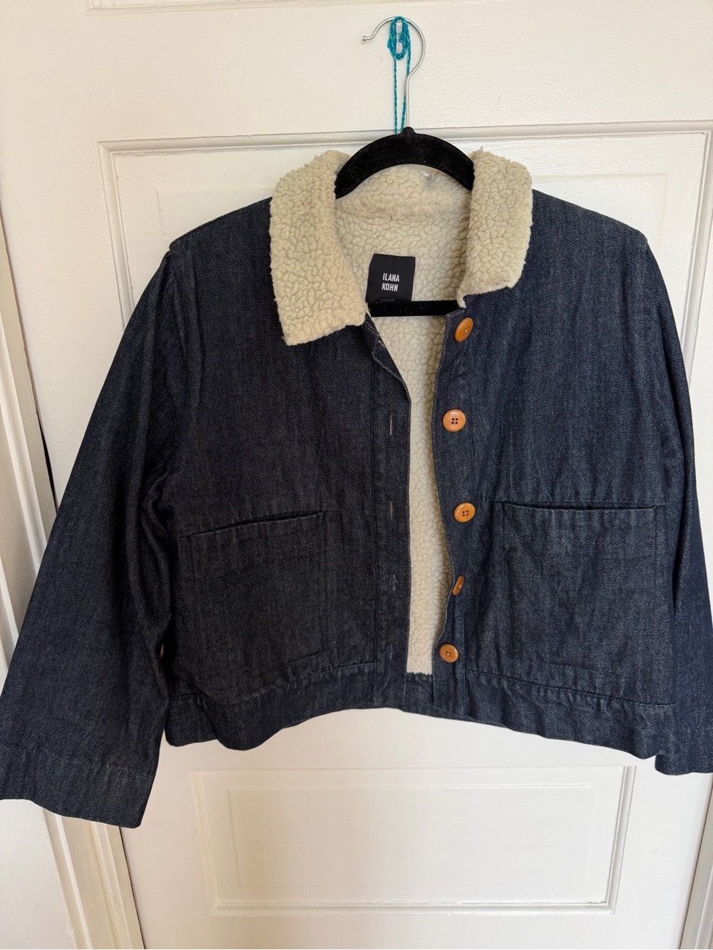 Ilana Kohn Denim Sherpa-Lined Jacket - Dark Blue